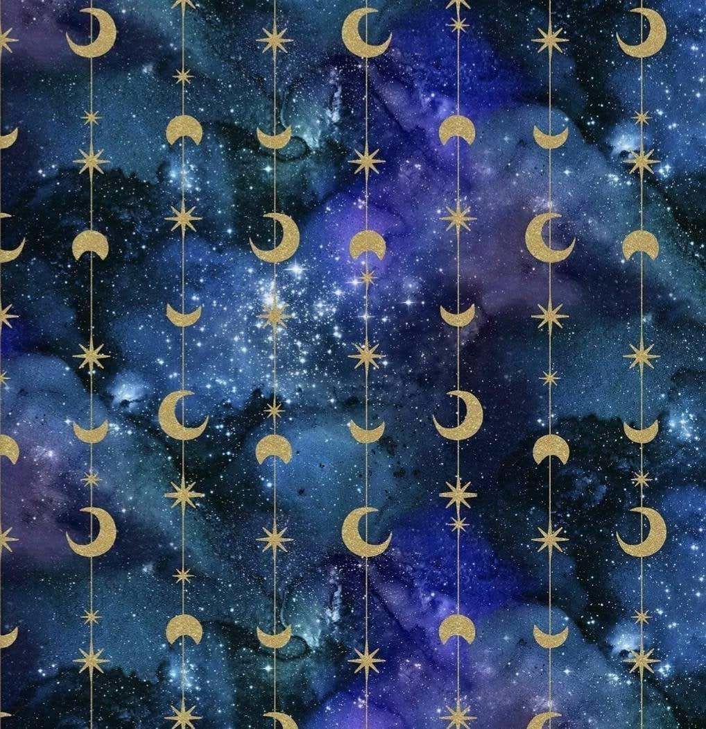 sun moon star celestial fabric