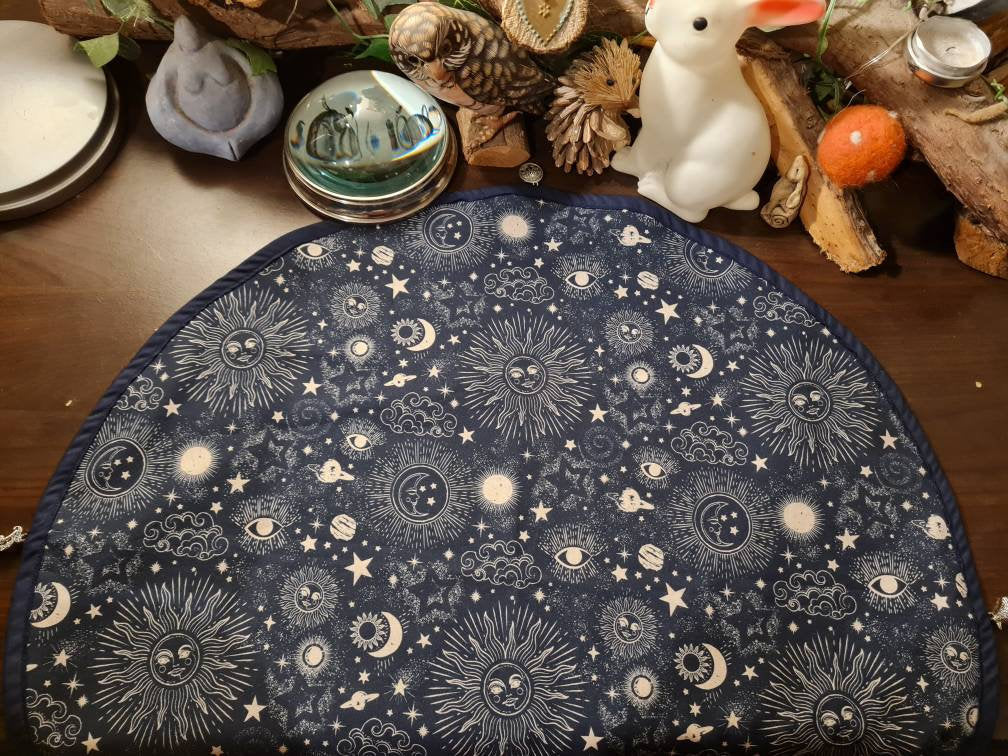 Circular Altar Cloth, Celestial/Sun/Moon/Stars/Galaxy